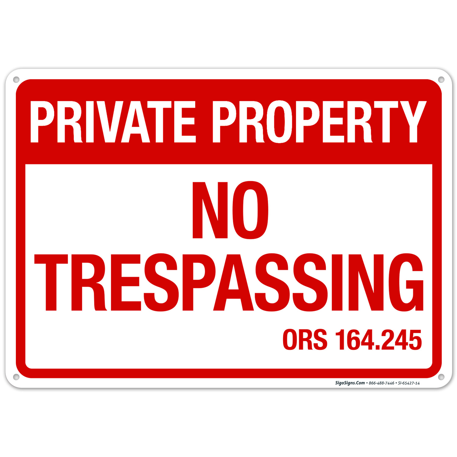 Oregon No Trespassing Private Property Sign